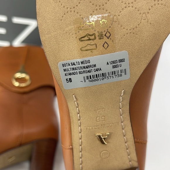 Arezzo Women's Marrom Vivian Mid Block Round Toe Booties Size 5B NIB - Picture 9 of 10
